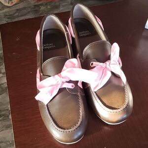 Jeffrey Campbell Chocolate Loafers with Blush Bows